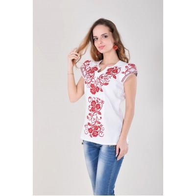 Embroidered blouse "Arabesque" red